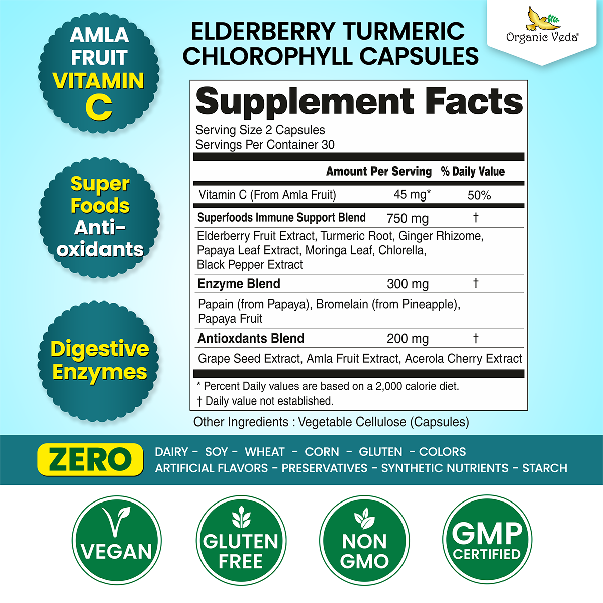 Elderberry Turmeric Chlorophyll Immune Capsules