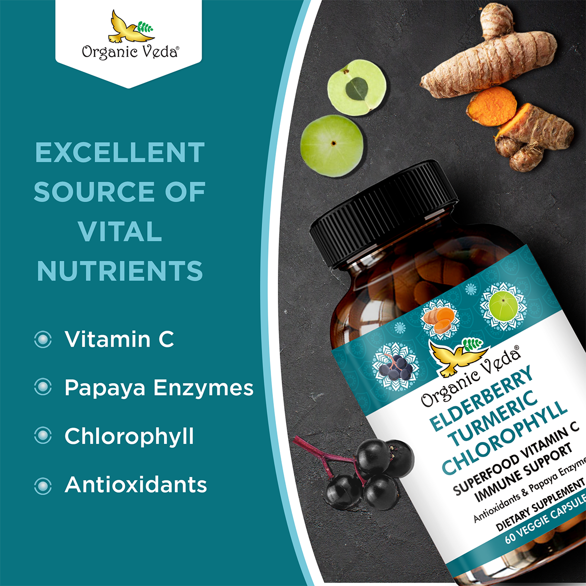 Elderberry Turmeric Chlorophyll Immune Capsules