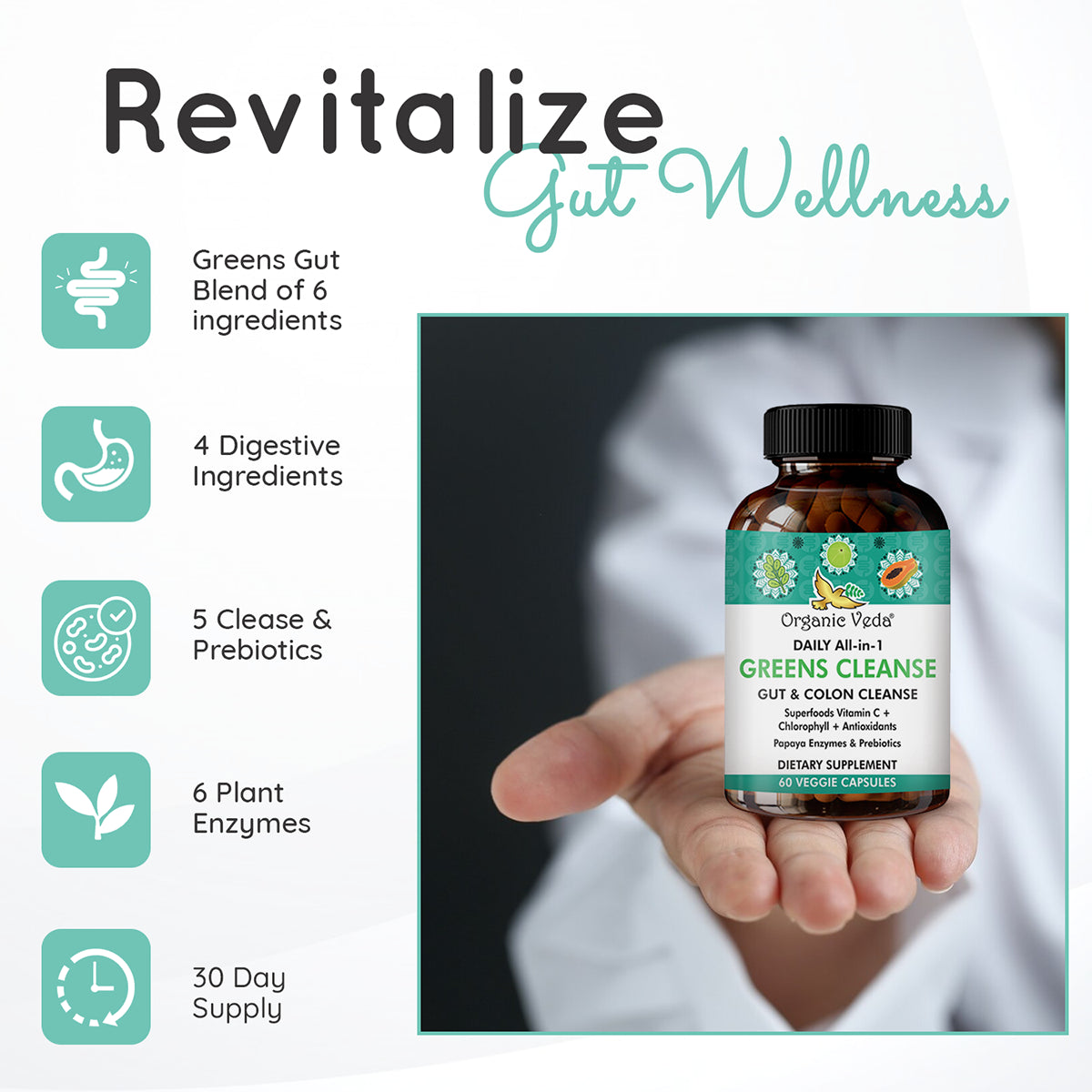 Greens Cleanse - Gut & Colon Cleanse Capsules