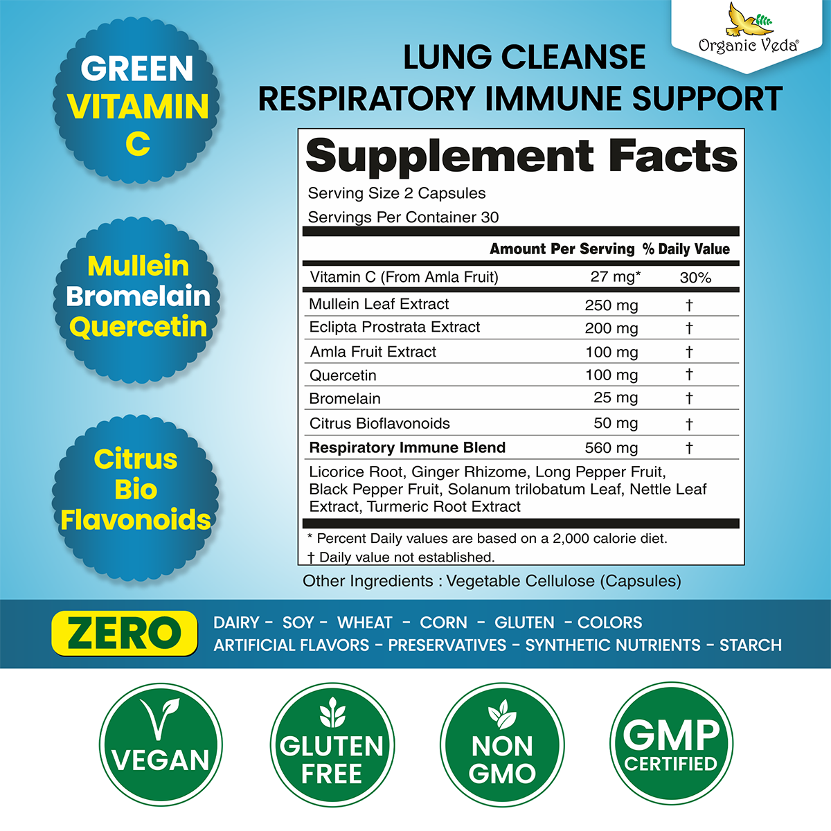 Mullein and Quercetin Lung Capsules