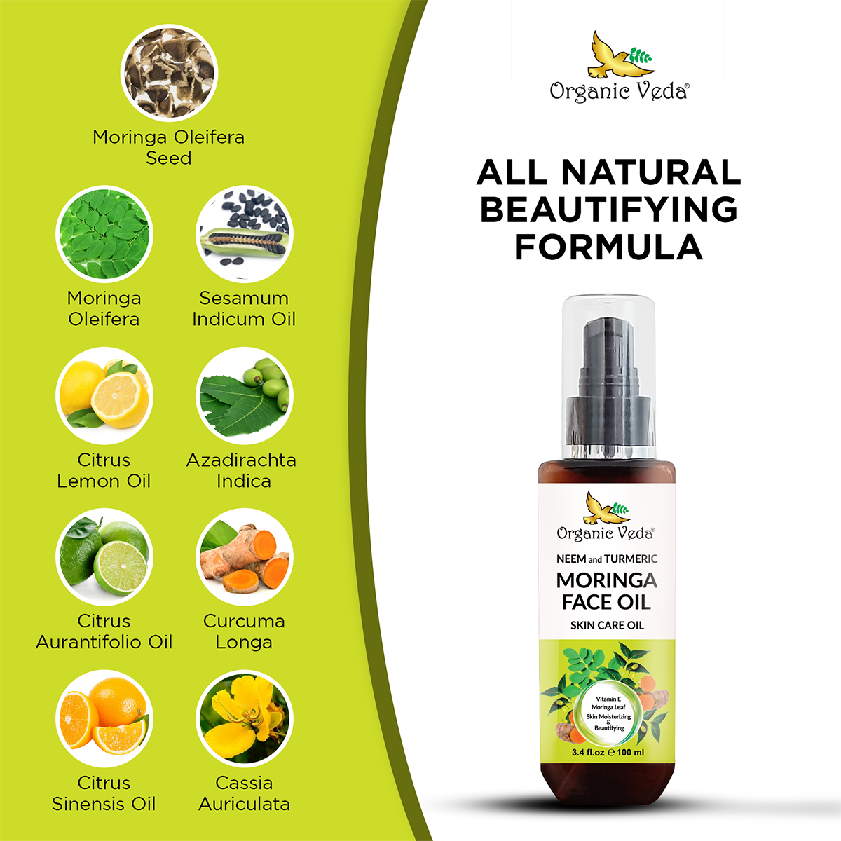 Neem & Turmeric Moringa Face & Body Oil