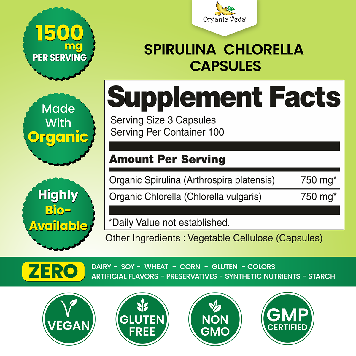 Spirulina Chlorella Capsules