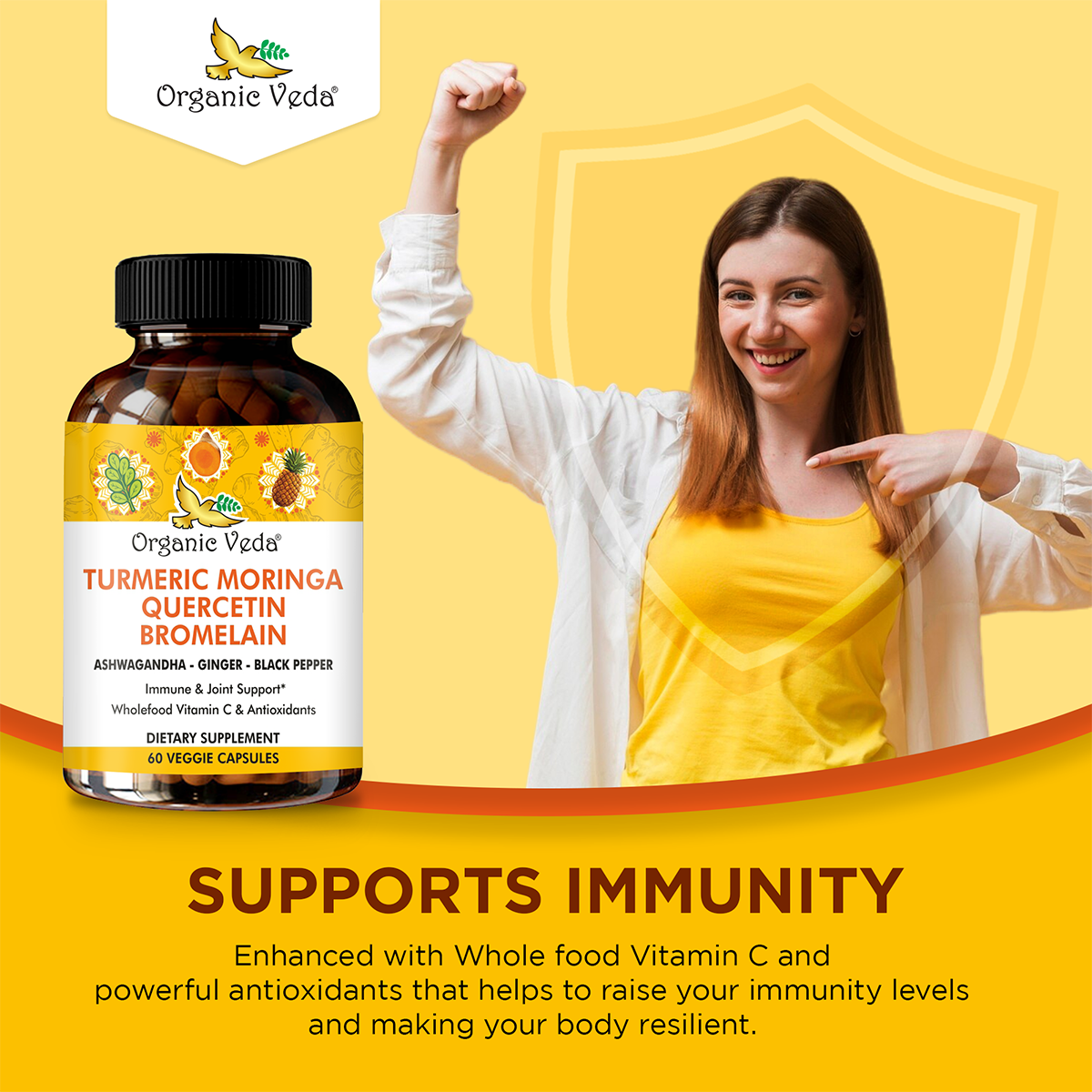 Turmeric Moringa Quercetin Bromelain Capsules