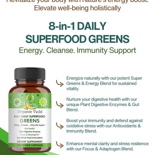 8 in 1 Daily Superfoods Greens Capsules