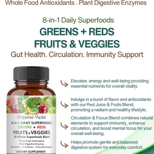 8 in 1 Daily Superfoods Greens + Reds – Fruits & Veggies